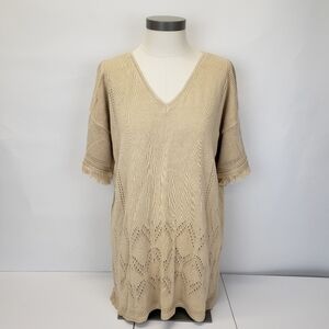 Pendleton linen blend tunic sweater tan size small NEW